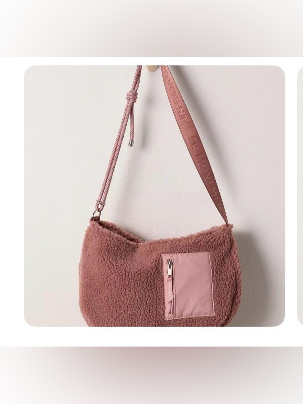 FP Movement by Free People Slopes Sherpa Sling Bag Mauve/Gem Color NWT